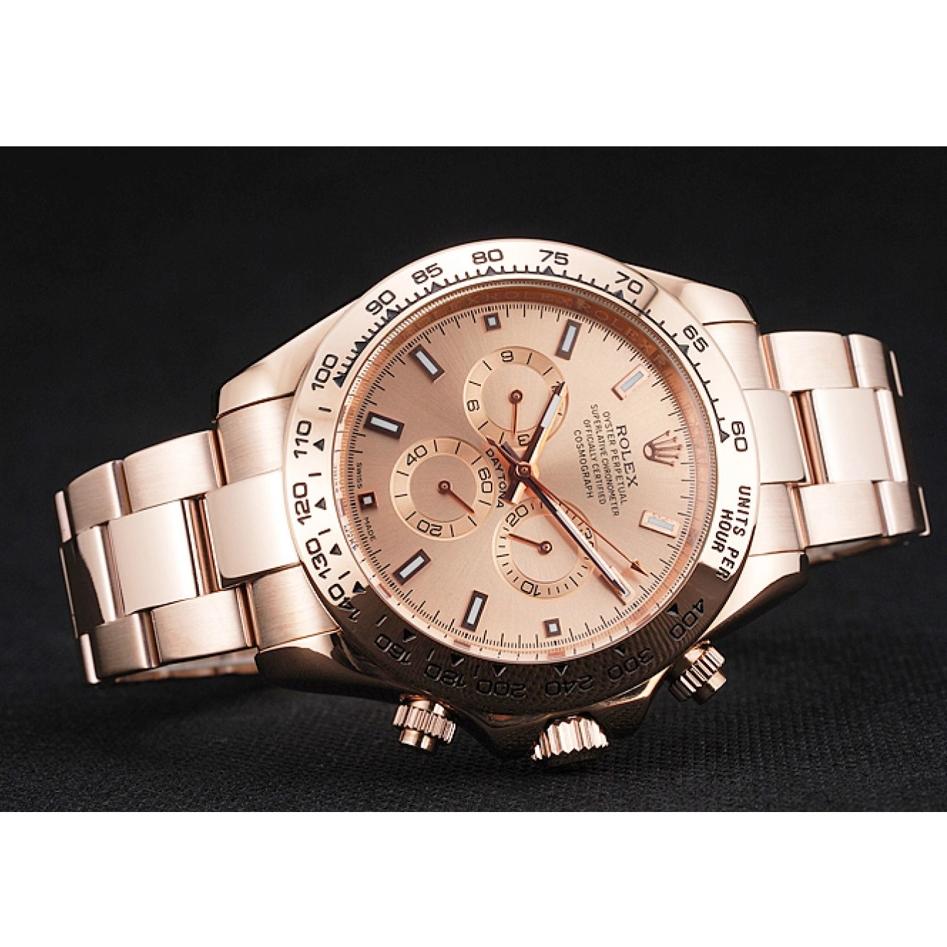 Aaa replica watch Rolex And Dial Bracelet Daytona Gold Pink Case Cosmograph 1454247 Rose 0706